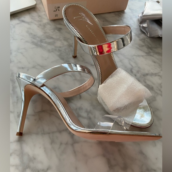 Giuseppe Zanotti - Silver and PVC Heeled Sandals - Size 41 - Picture 4 of 6